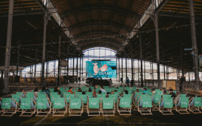 Summertime : open-air cinema at the covered market